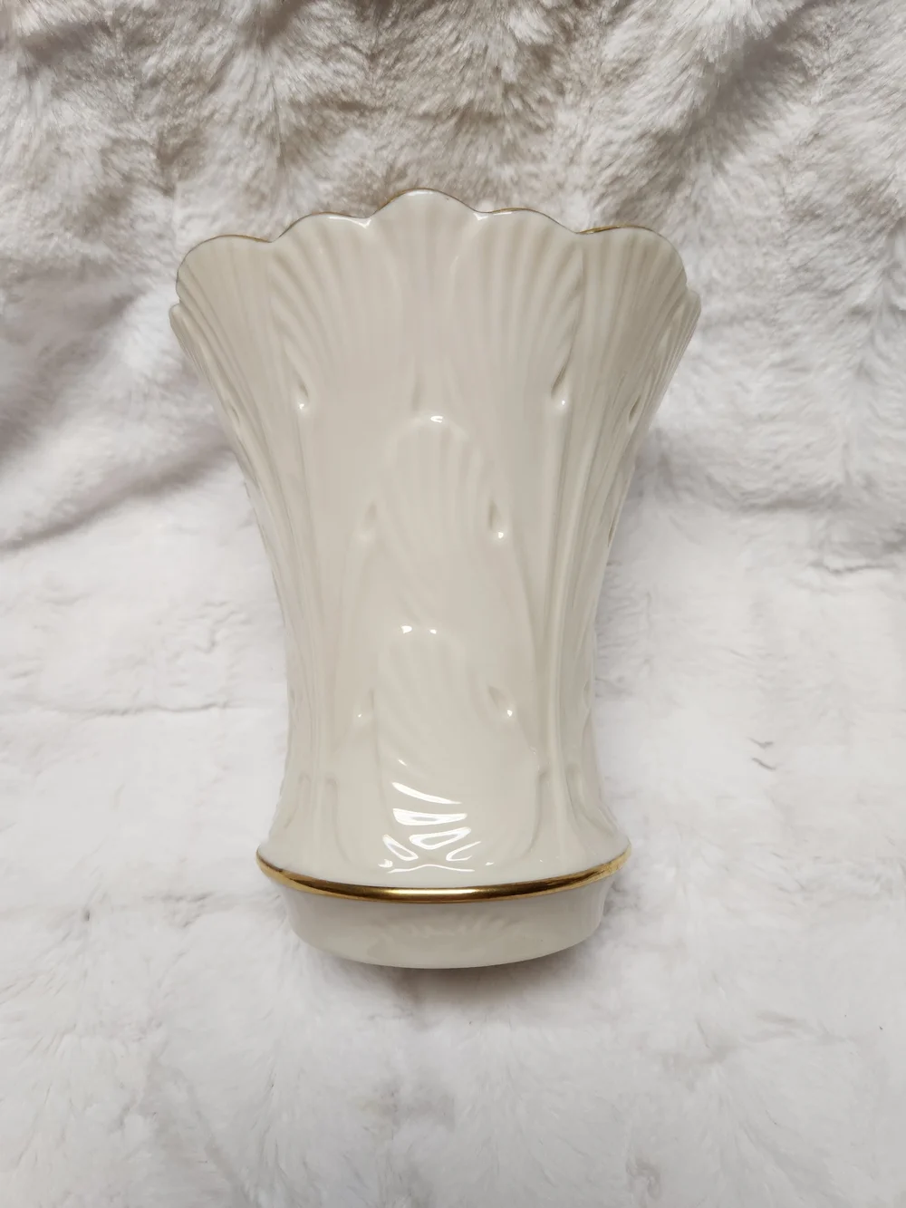 Lenox Ivory Porcelain Vase with Gold Trim